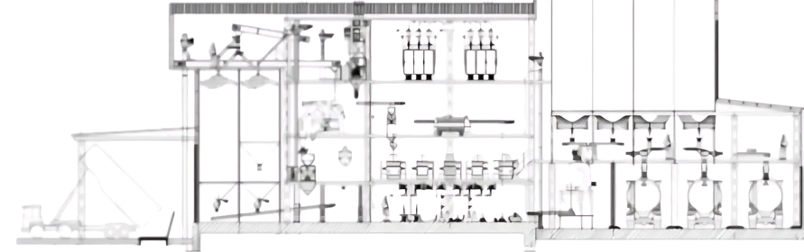 Grundriss vom Ingenieurbüro Tschiersch für Mühlenbau und Getreidetechnik